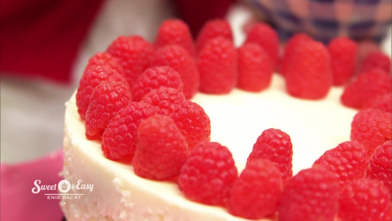 Milchreis-Torte mit Himbeeren