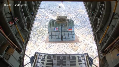 Gaza-Einsatz hat begonnen: Luftwaffe setzt erste Hilfsgüter ab