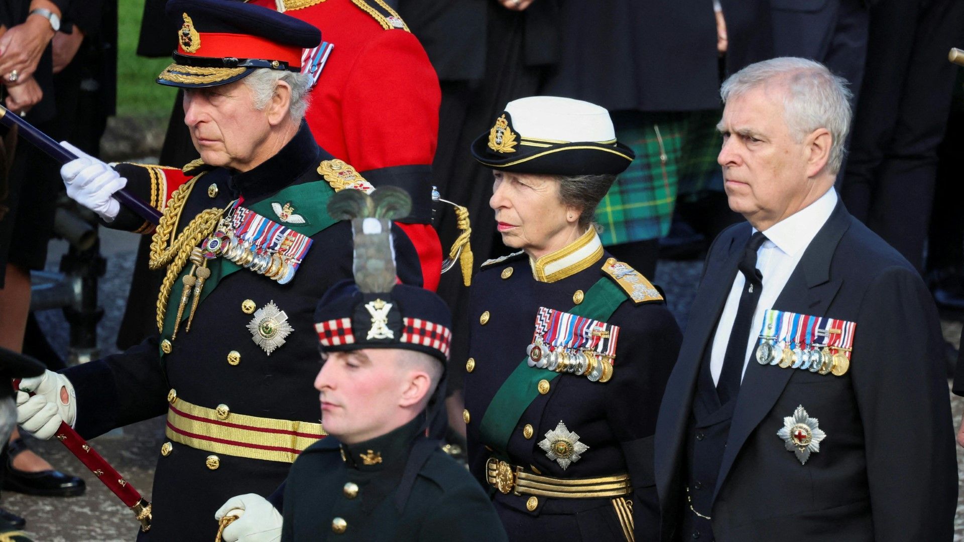 King Charles III leads funeral procession for Queen through Edinburgh