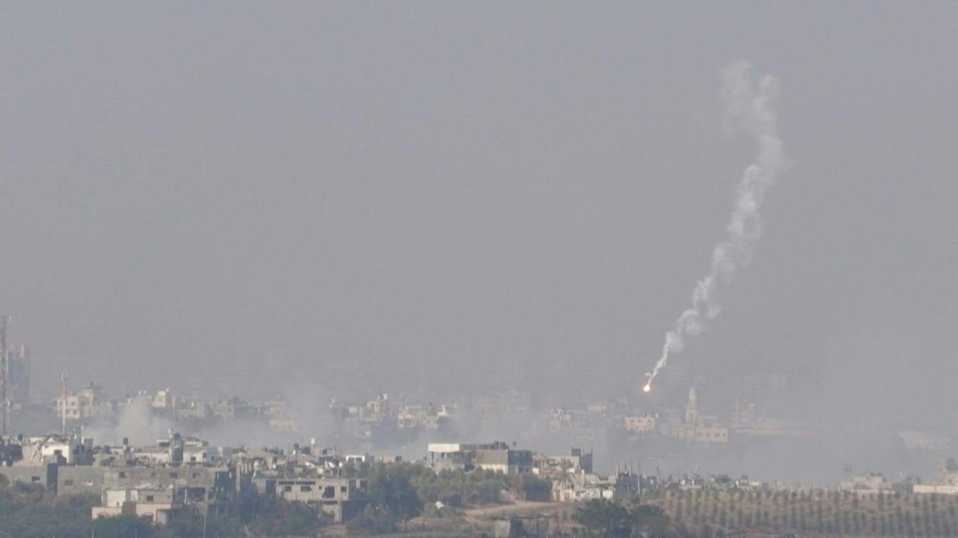 Smoke billows over northern Gaza Strip