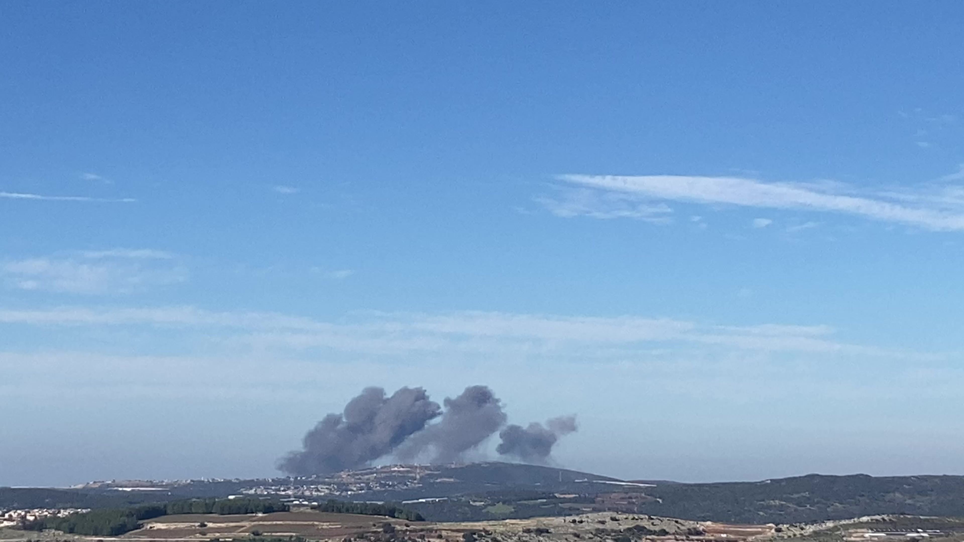 Smoke billows in southern Lebanon after Israeli strike