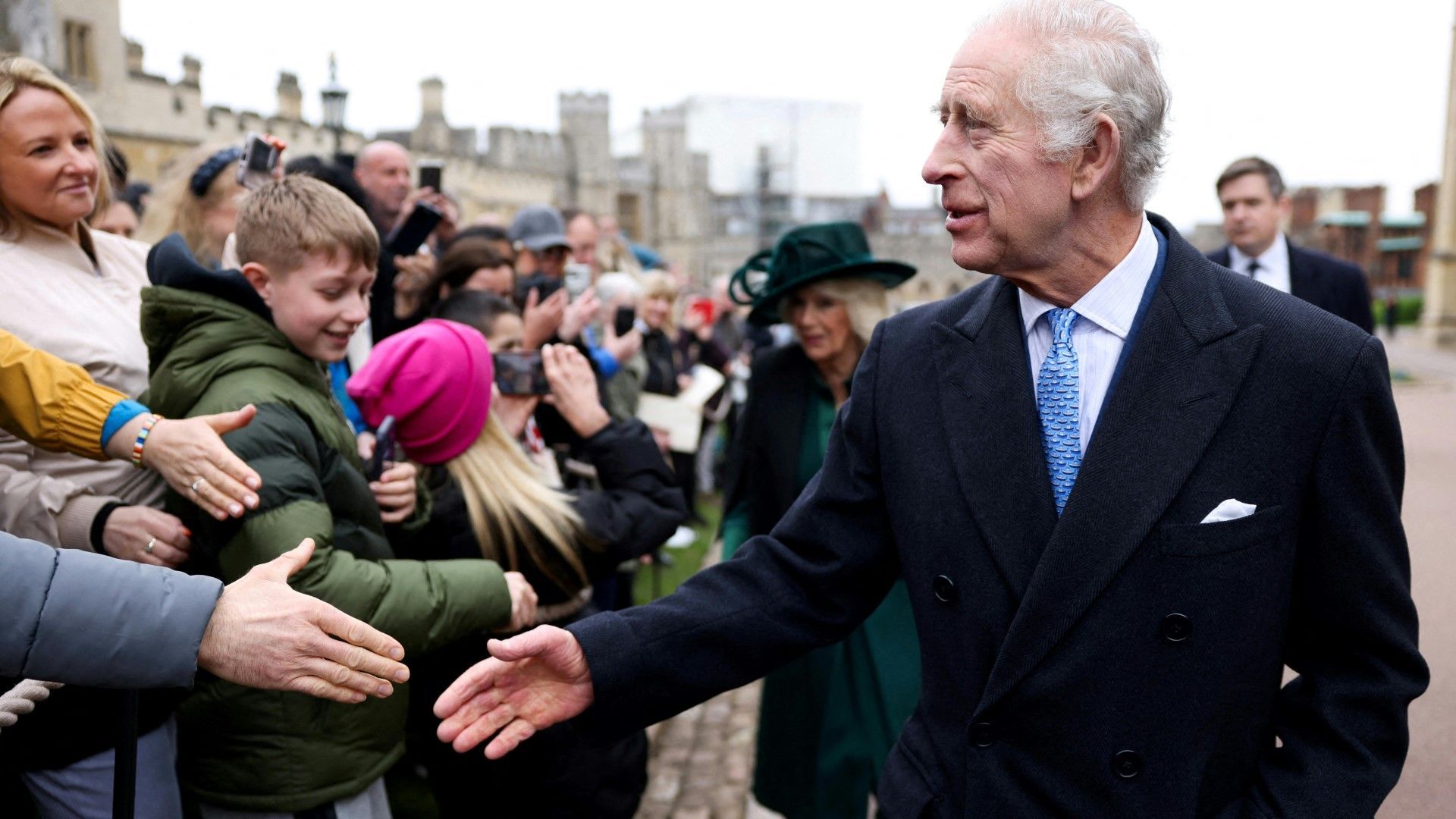 British King Charles attends Easter service
