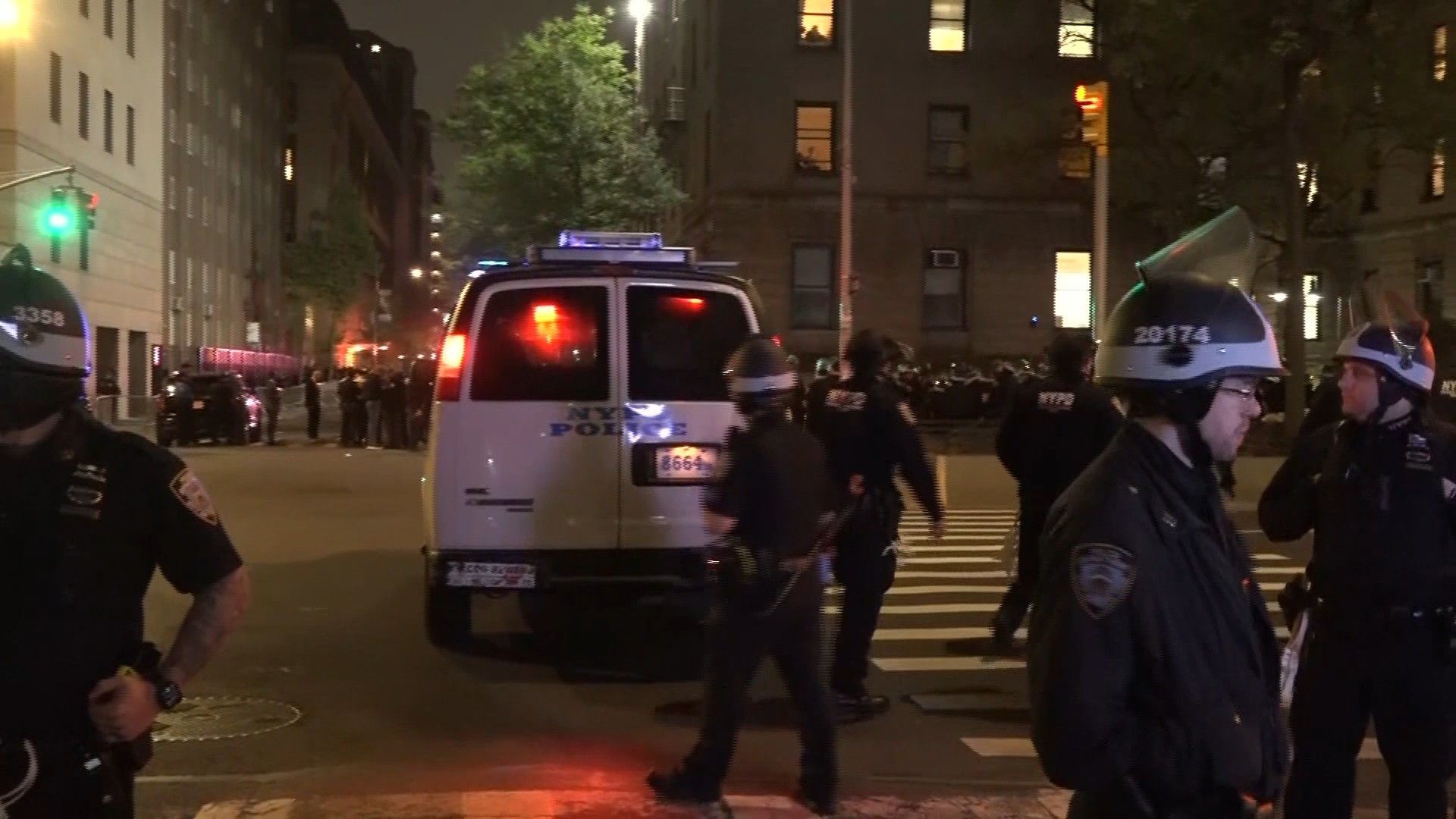 Heavy police presence outside Columbia University's campus