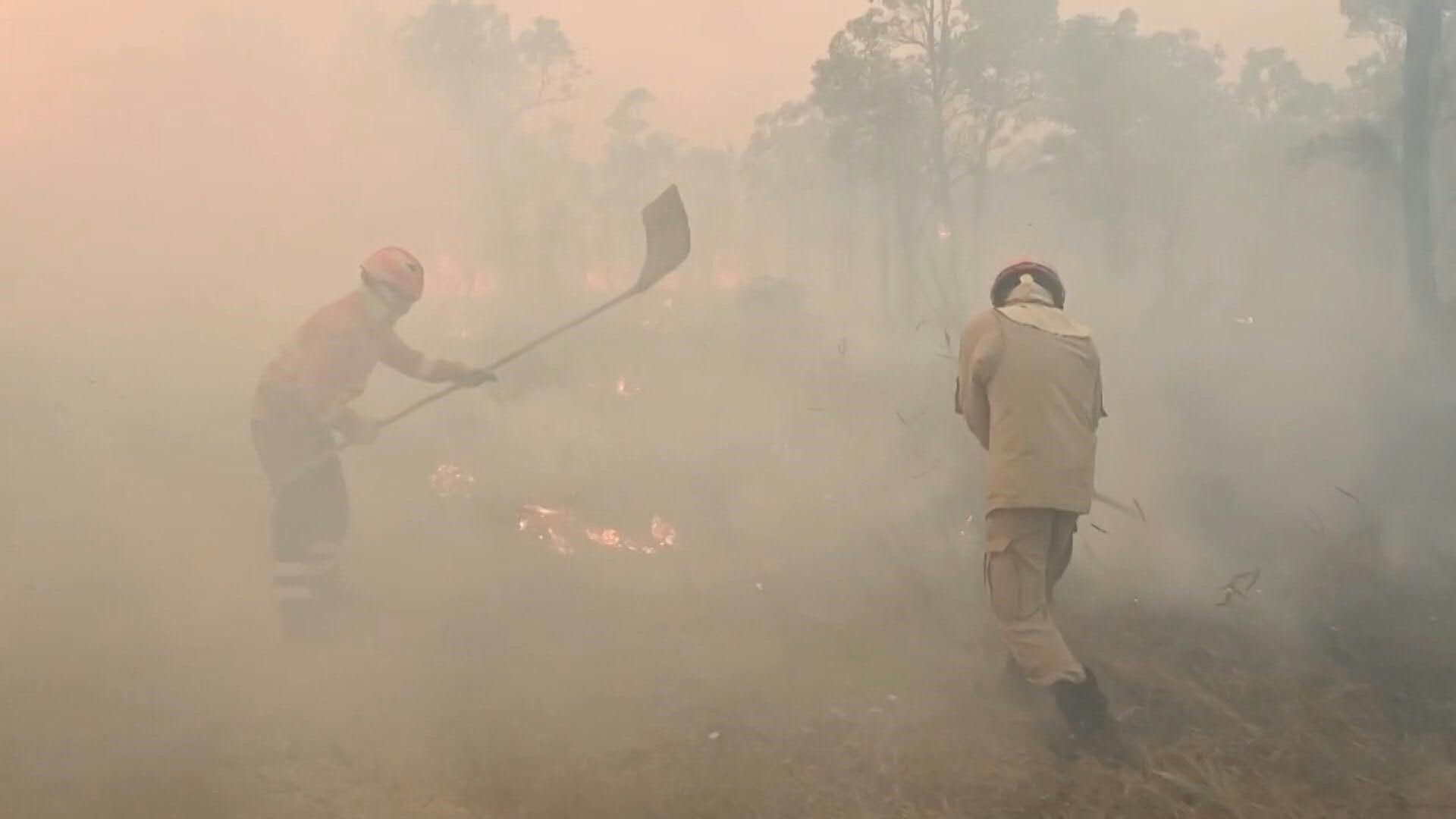 Firefighters battle wildfires in Brazil's wetlands, prompting state of emergency