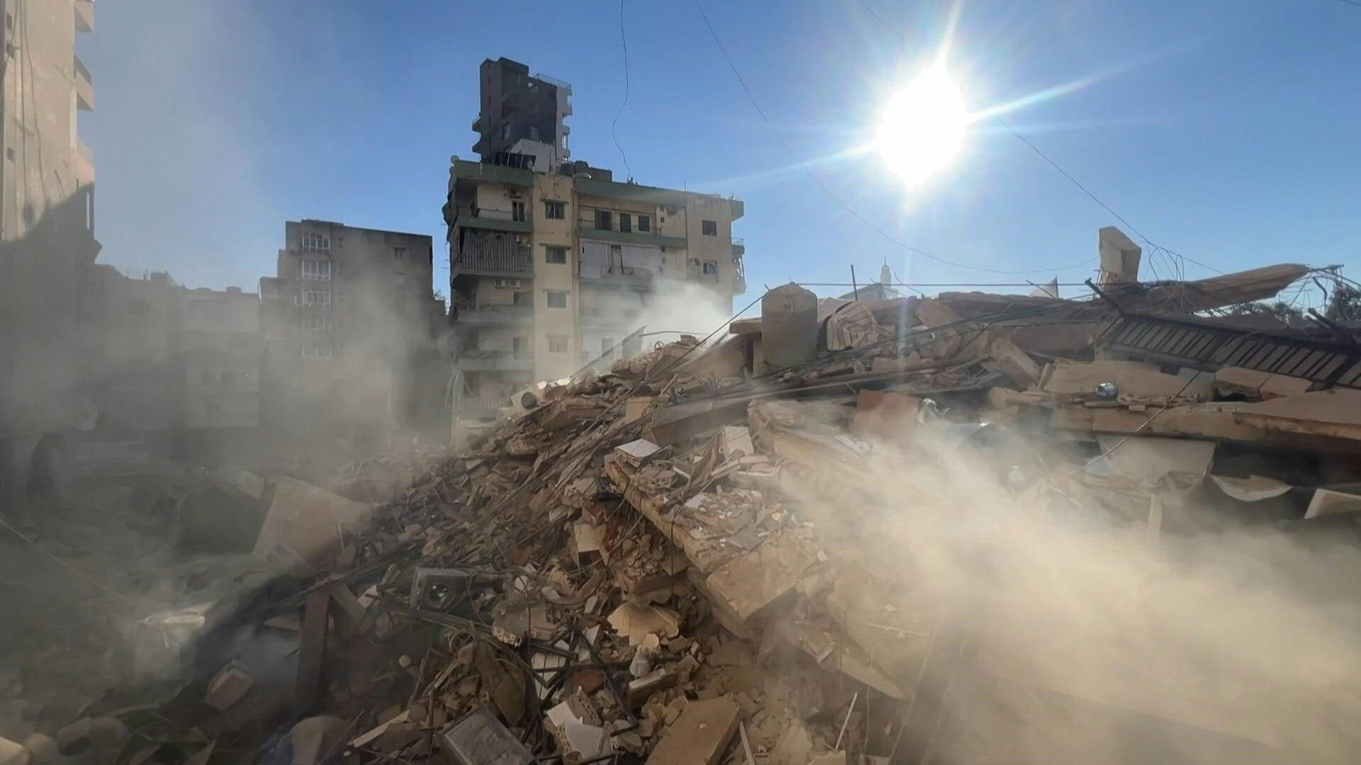 Aftermath of Israeli strike on Beirut's Chiyah