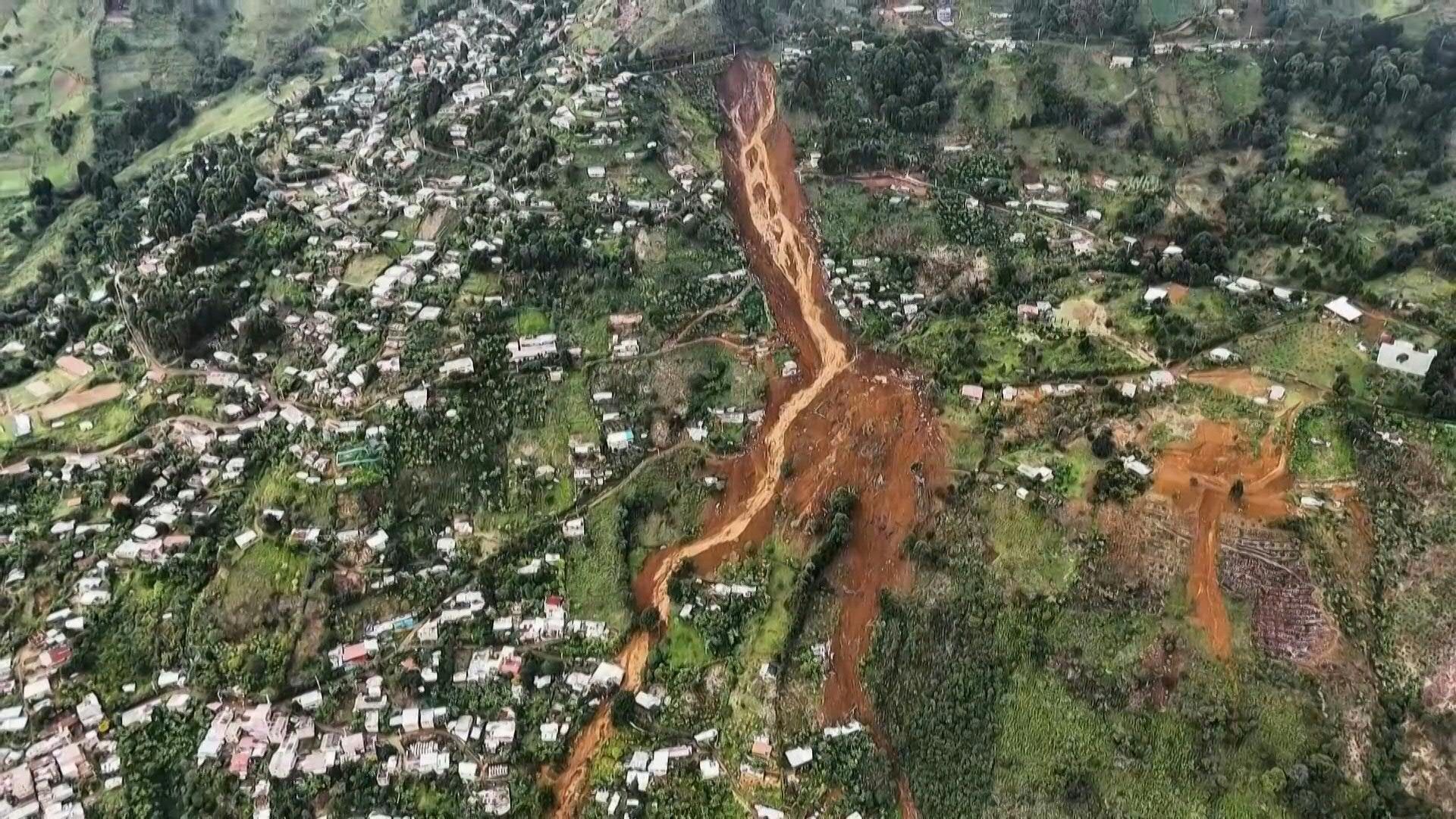 Video: Aerial shots of deadly Colombia landslide