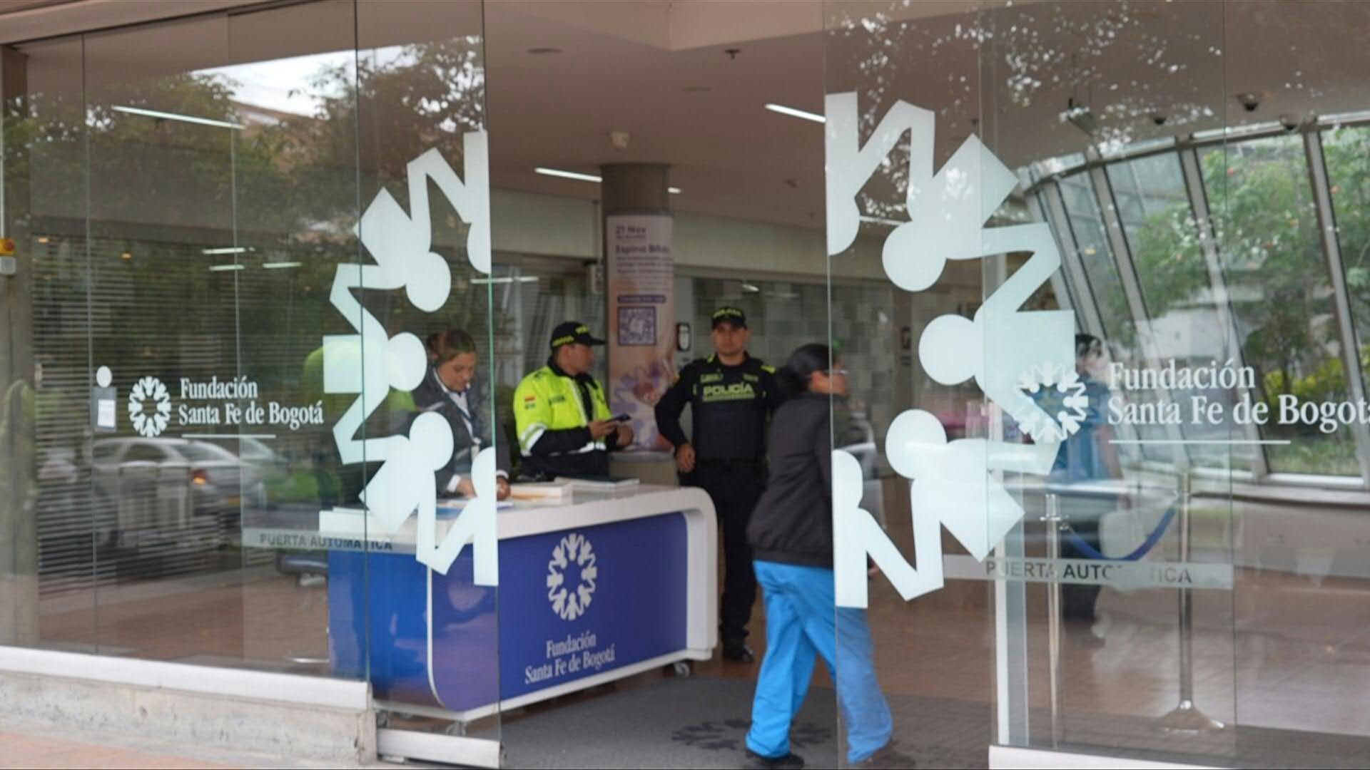 Exterior of clinic where Colombian presidential hopeful is in critical condition again