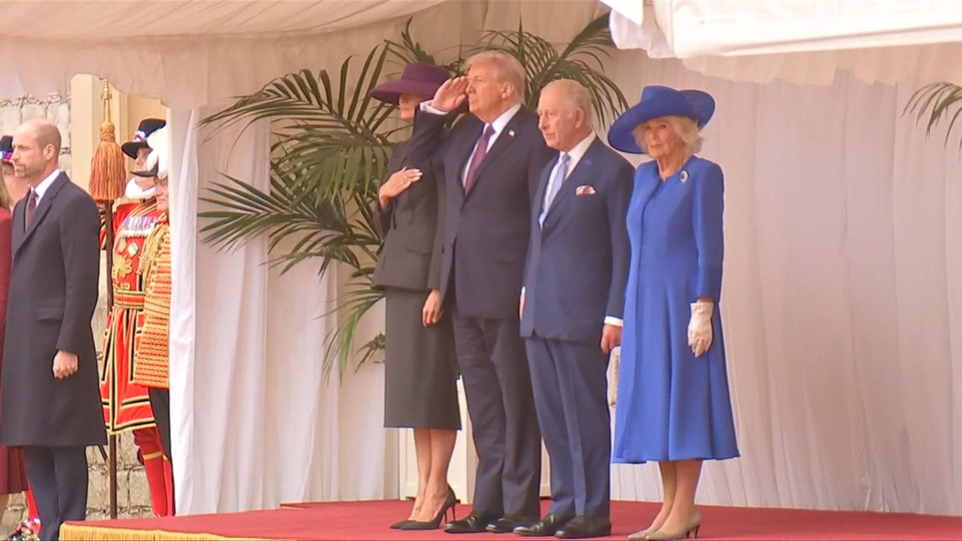 King Charles III, Trump listen to national anthem at Windsor Castle