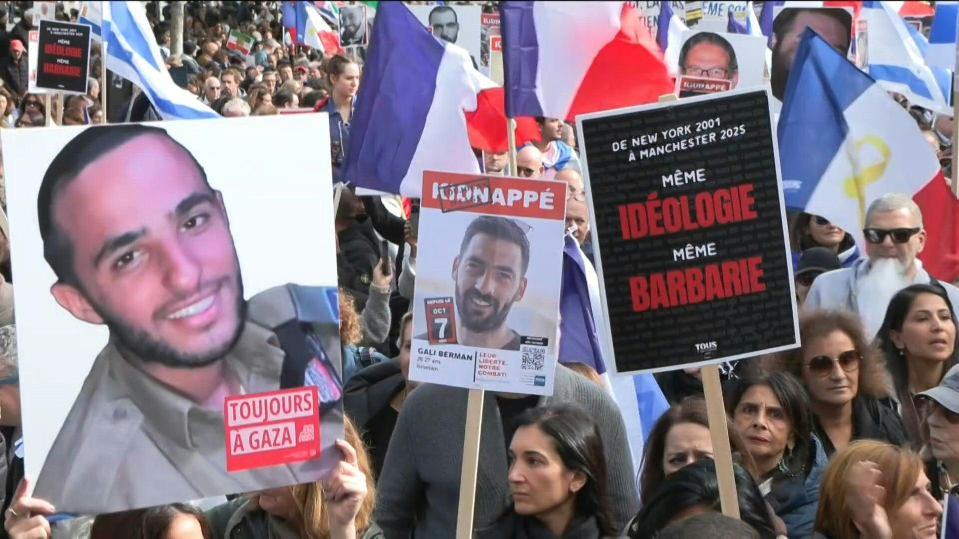 Several thousand march in Paris calling for release of Israeli hostages