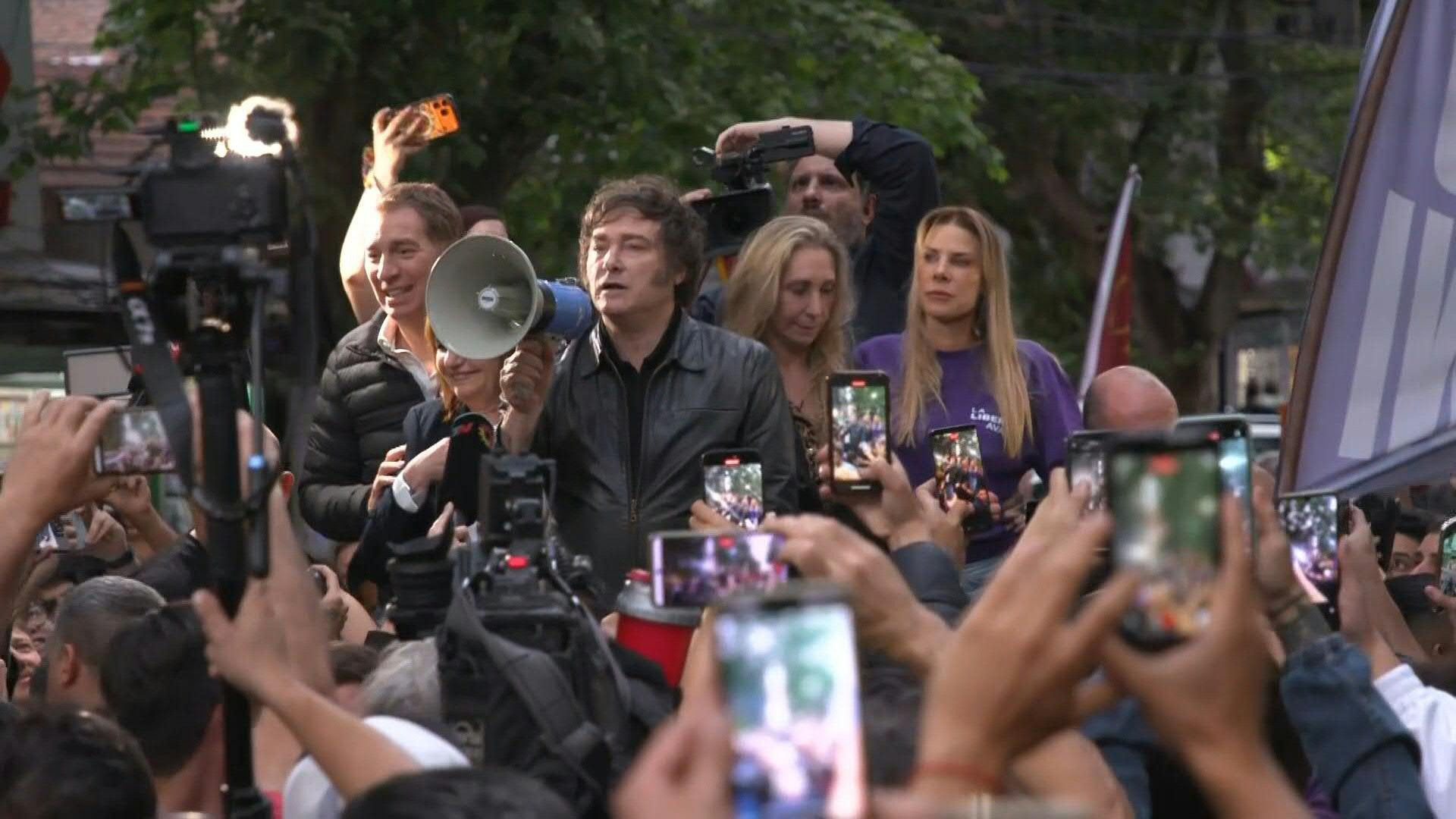 Milei attends a campaign event ahead of crucial legislative elections