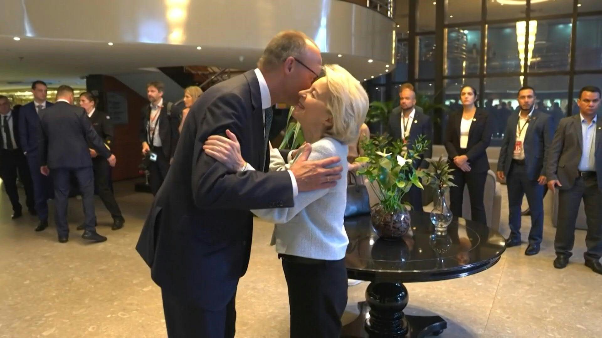 Von der Leyen and Merz attend discussion on industry decarbonization ahead of COP in Brazil