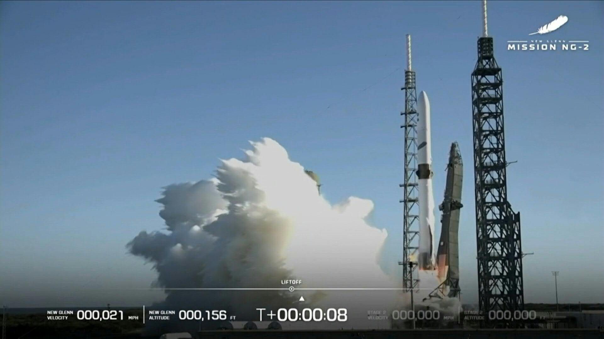 Video: NASA mission to Mars launches aboard rocket from Bezos's Blue Origin