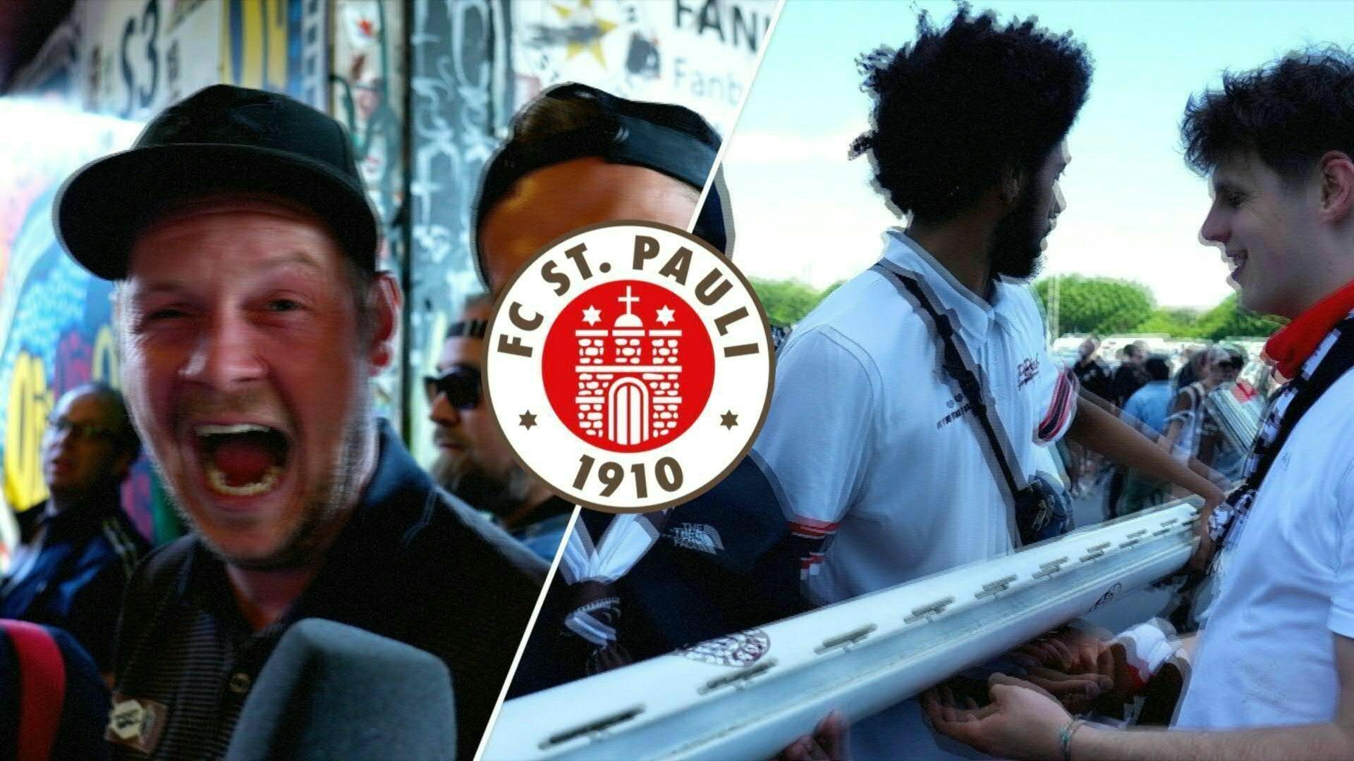 St. Pauli feiert Aufstieg - Fans nehmen Torlatte mit