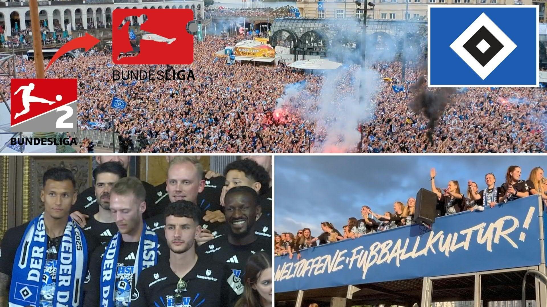 Hamburg in Ekstase: 100.000 Fans feiern HSV-Aufsteiger