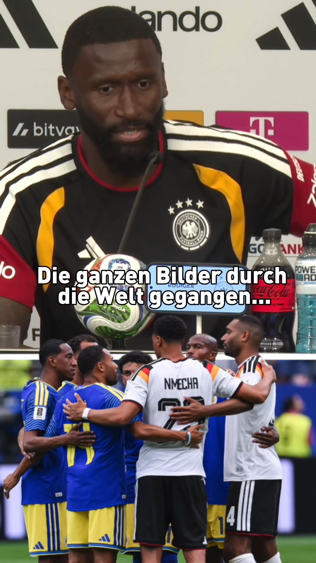 Video: "Schöne Bilder, oder?": Rüdiger mit klarer Meinung zu Nmecha-Gebet