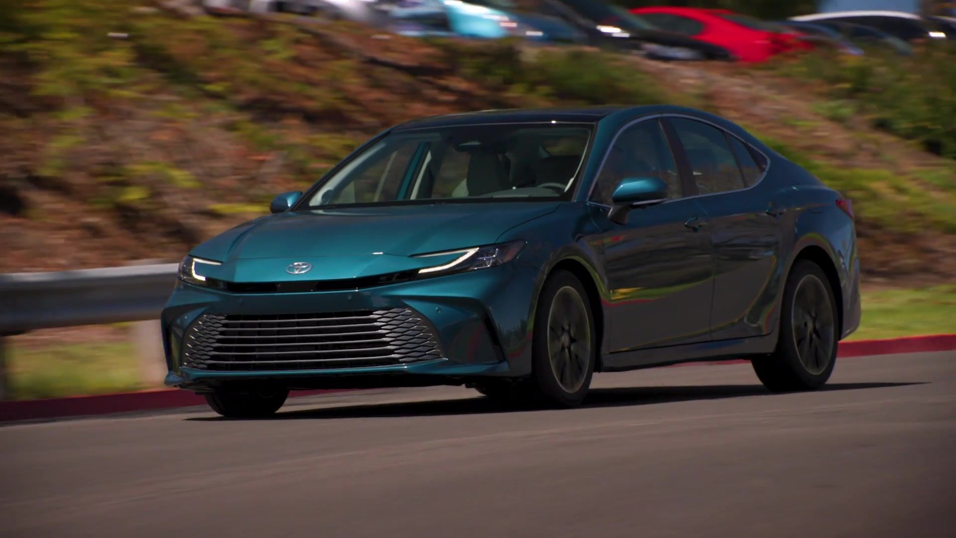 2025 Toyota Camry XLE AWD in Ocean Gem Driving Video