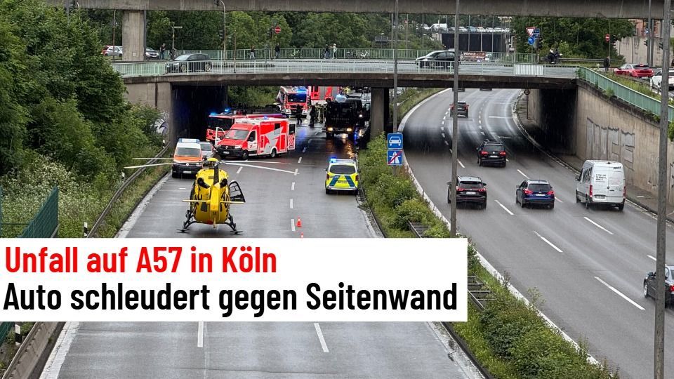 Video: Unfall auf der A57 in Köln