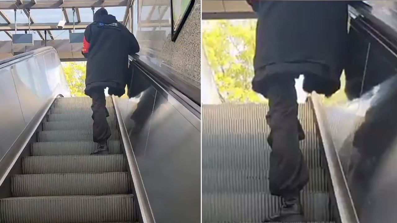 Video: Einbeinig auf Rolltreppe: Diese optische Täuschung ist verblüffend