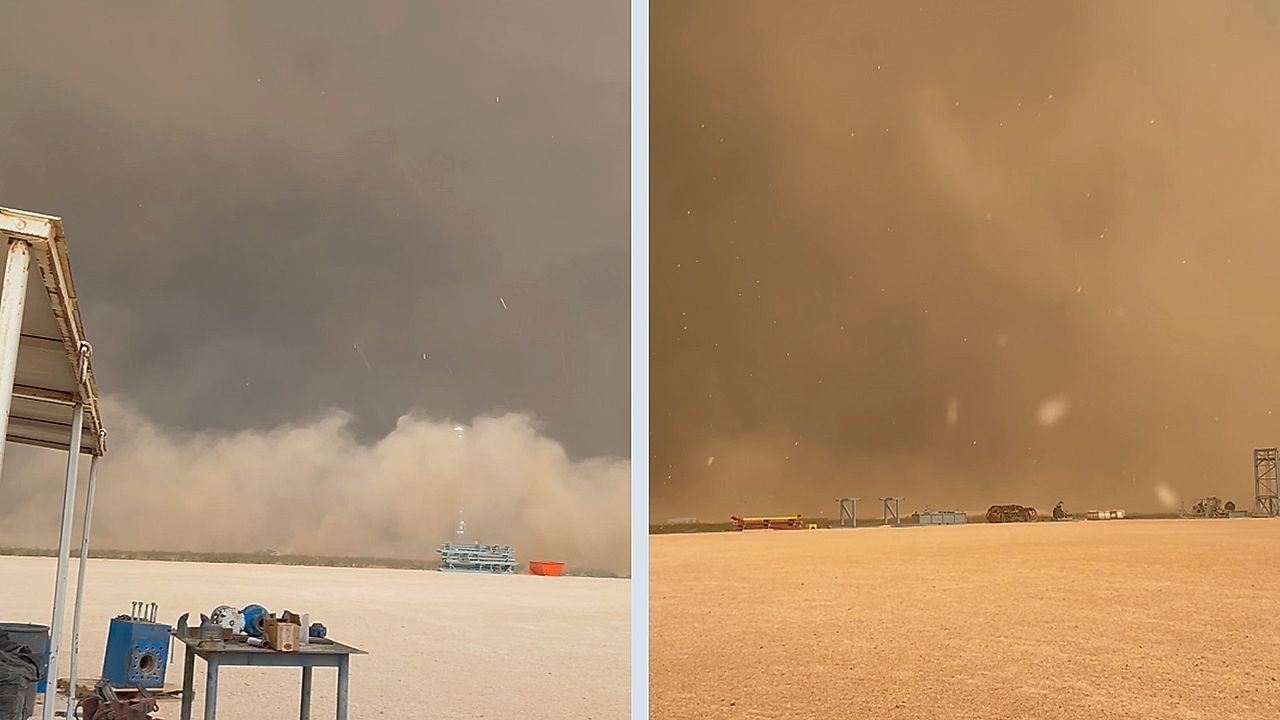 Video: Plötzlicher Wetterumschwung: Hagelsturm trifft Ölfeld in Texas