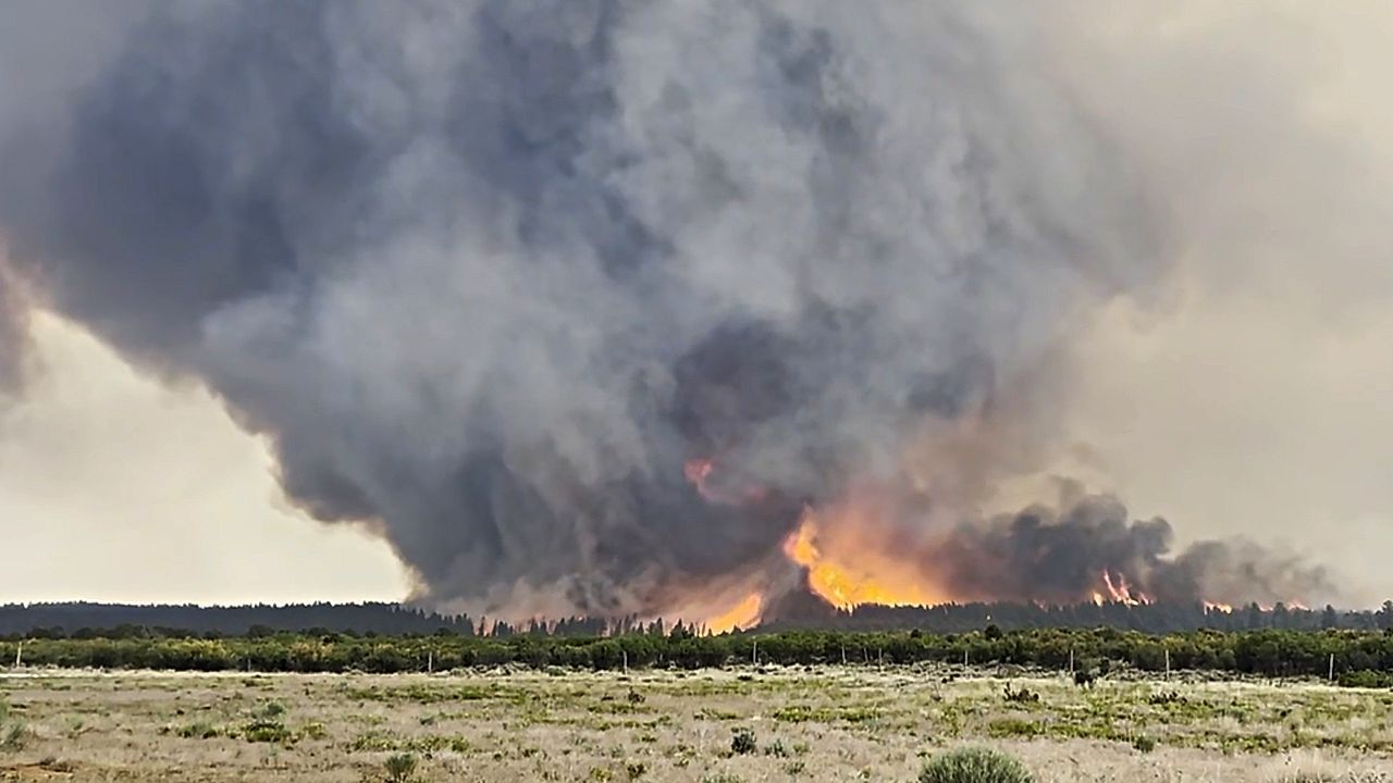 Video: Wind und Flammen: Feuertornado wirbelt über Waldbrand in Utah