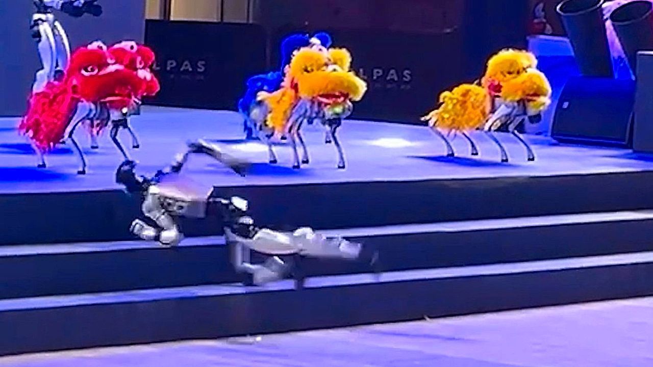 AI gone wrong: Humanoid robot freaks out while climbing stairs in China