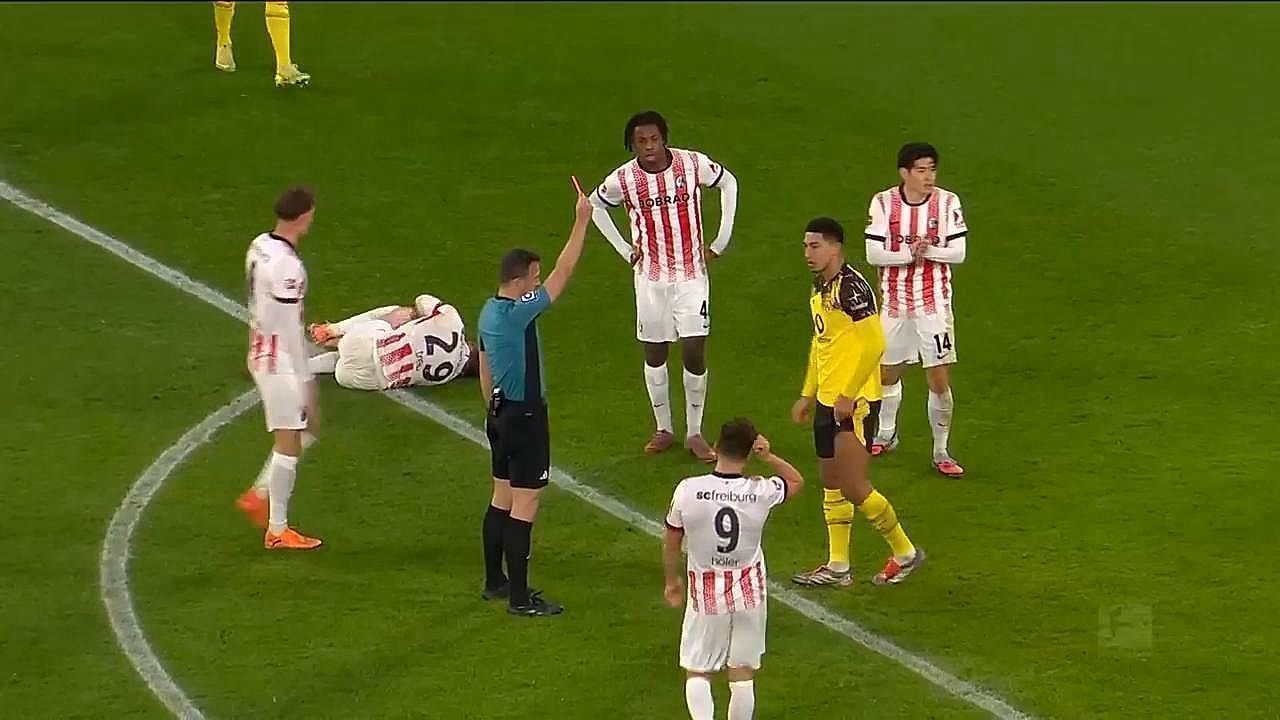 Bellingham sees red as Dortmund draw away at Freiburg in Bundesliga