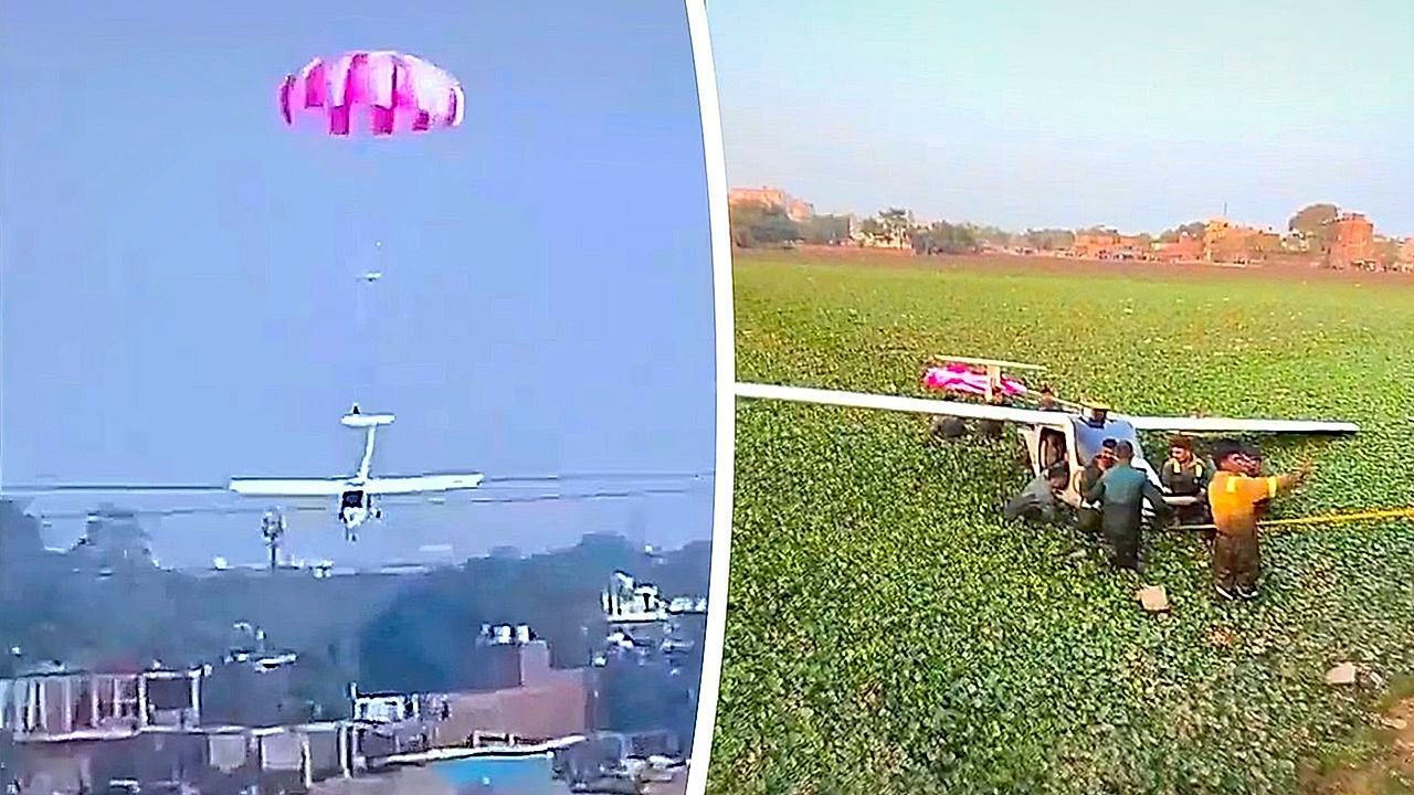 Video: Flugzeug stürzt in Sumpf: Piloten bei Rettungsaktion befreit