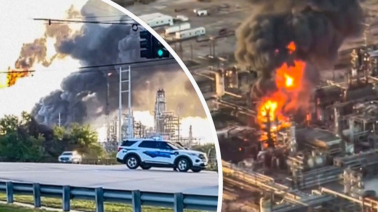 Video: Explosion in Ölraffinerie: Feuer legt riesige Anlage in Texas lahm