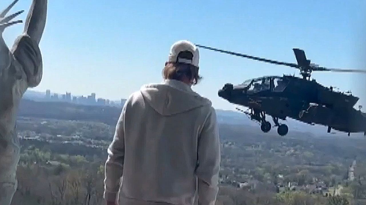 Viral video shows Apache helicopters hovering past Kid Rock's Tennessee home