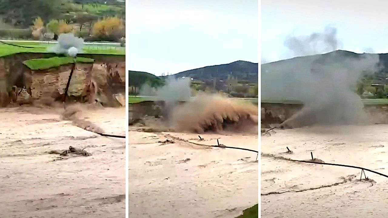 Video: Schwere Überschwemmungen fordern Tote in Dagestan – Erdrutsch reißt Gasleitung mit