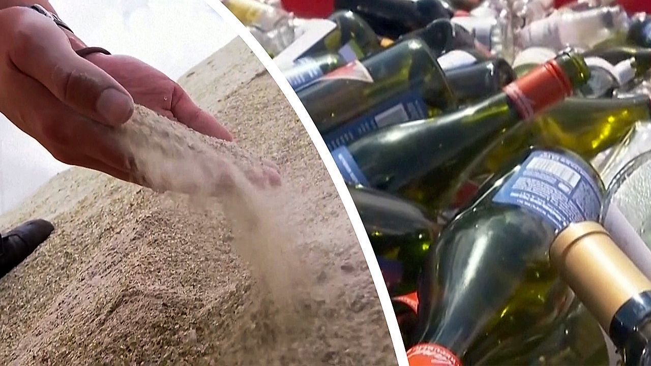Video: Aus Flaschen wird Sand: Louisiana kämpft mit Altglas gegen Landverlust