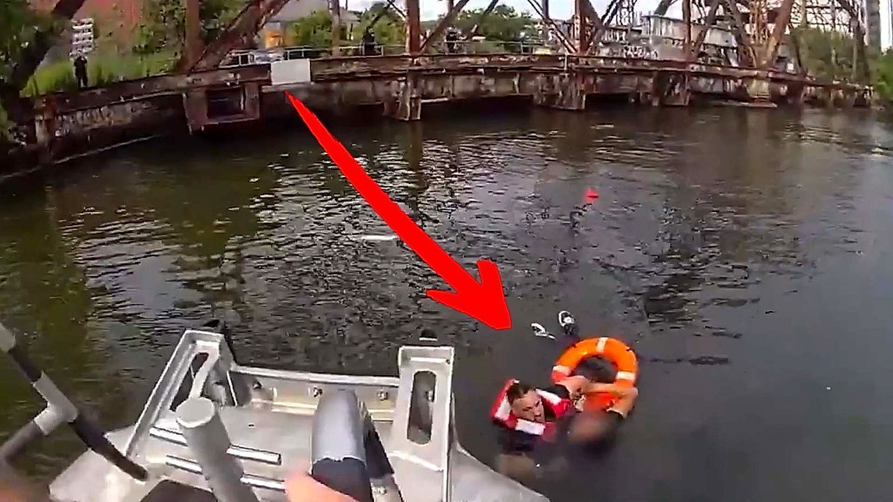 Video: NYPD officer jumps into murky creek to save teenage girl from drowning