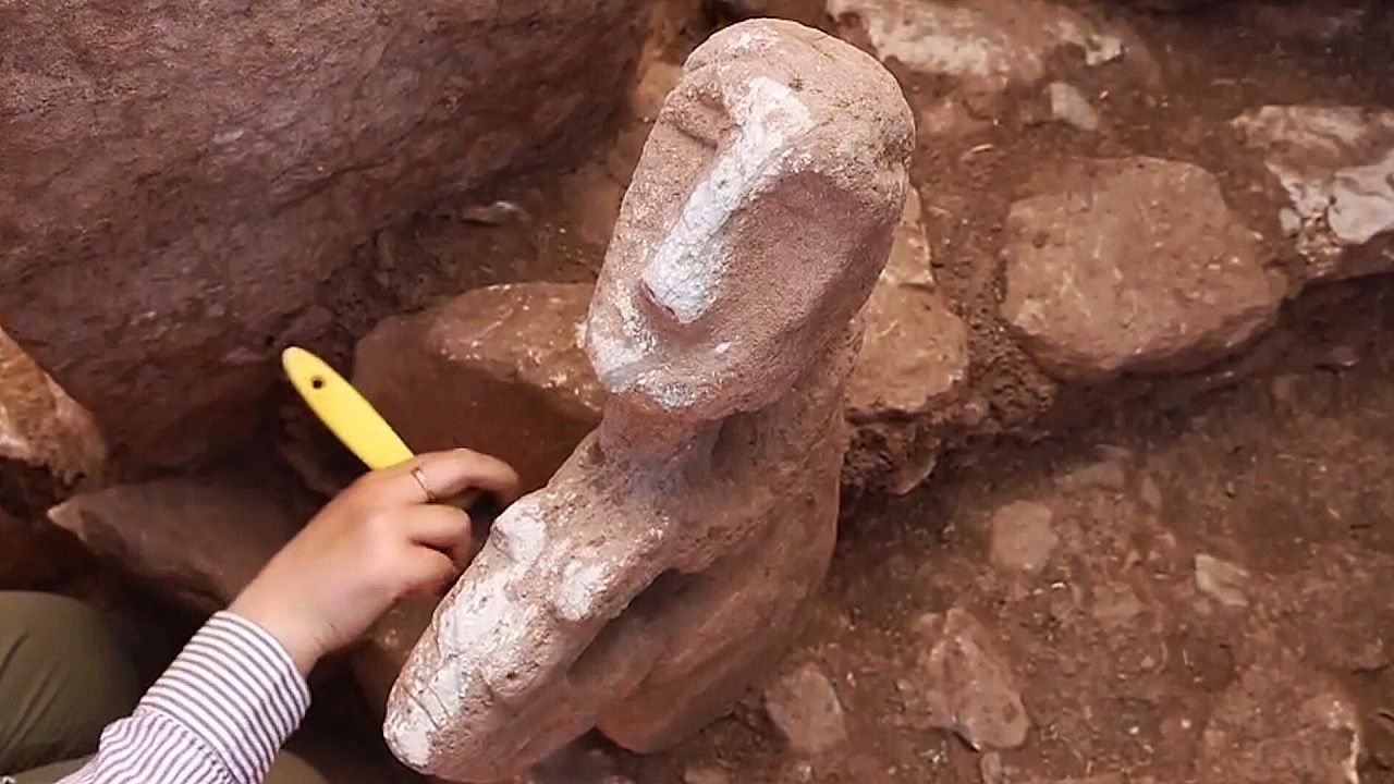 Video: Archaeologists uncover 11,000-year-old sculpture of human riding a leopard at Turkish prehistoric site
