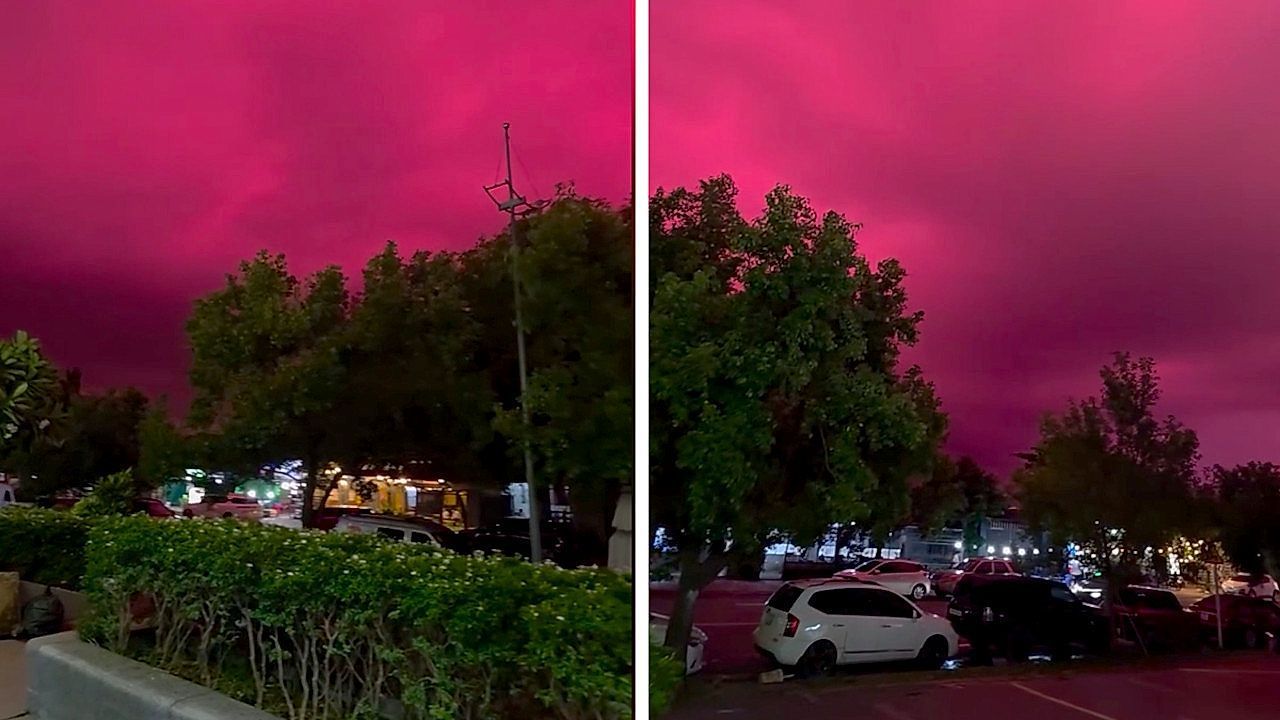 Video: Sky over Ho Chi Minh City glows blood-red moments before storm