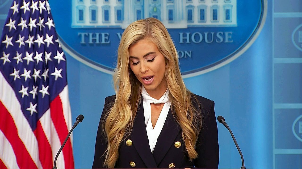 New Trump press secretary calls her husband 'my president' in rocky debut
