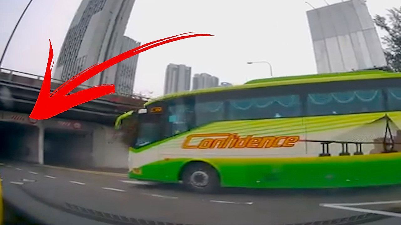 Bus driver misjudges bridge height and smashes into underpass