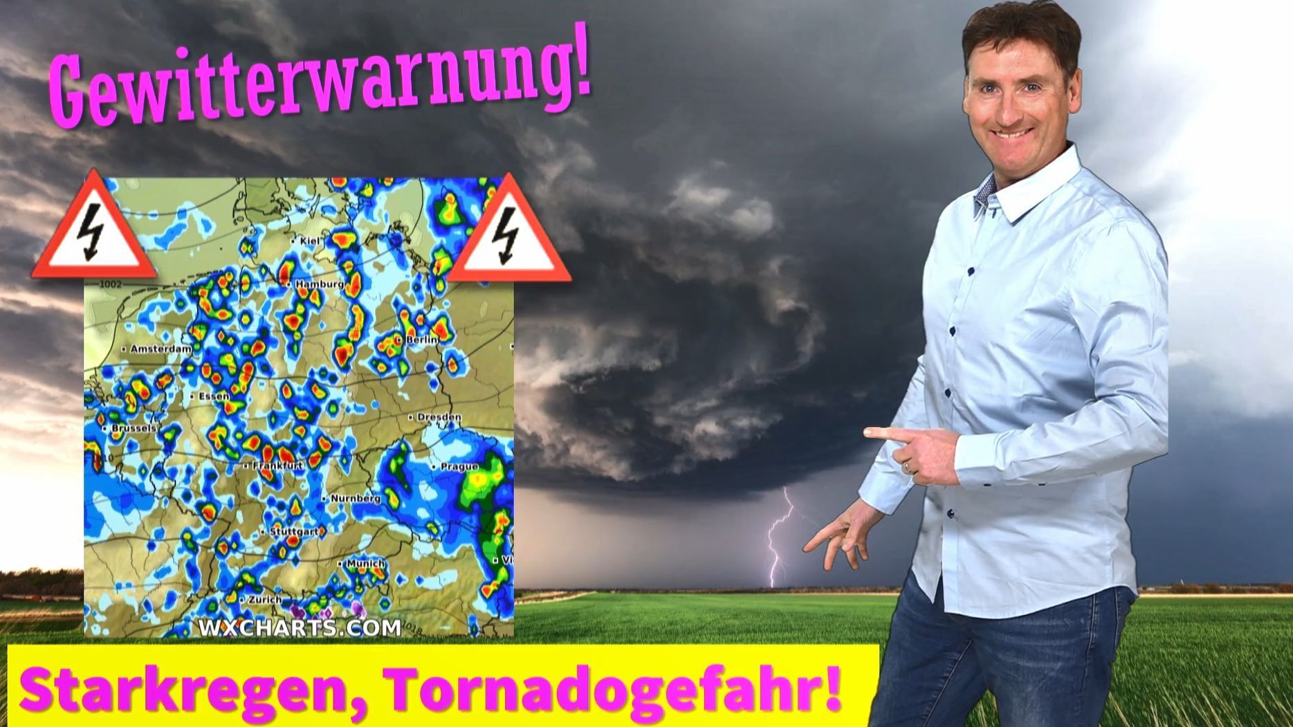 Schwere Gewitterlage am Donnerstag: Starkregen und Tornados möglich!