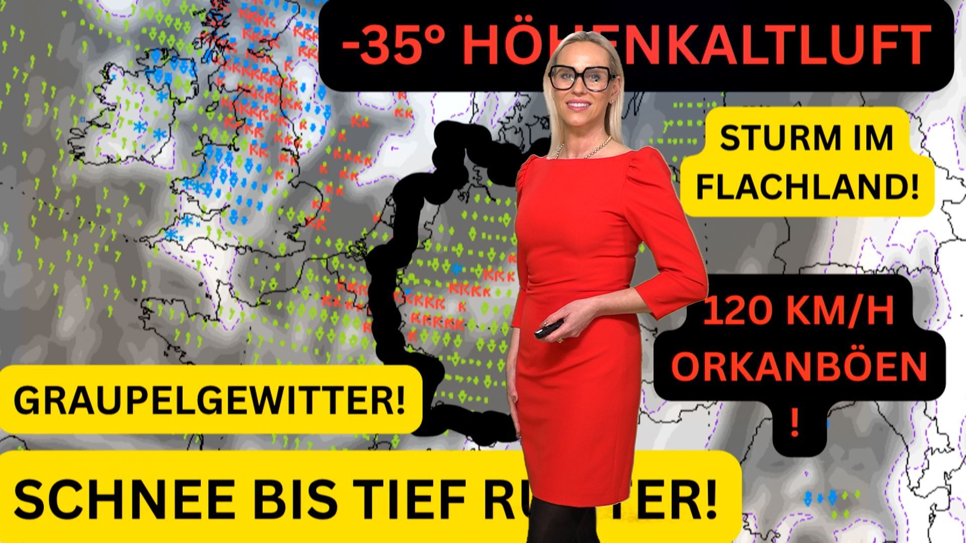 Video: Der Winter kehrt mit aller Härte nach Deutschland zurück: Orkanböen, Graupelgewitter und Schnee satt