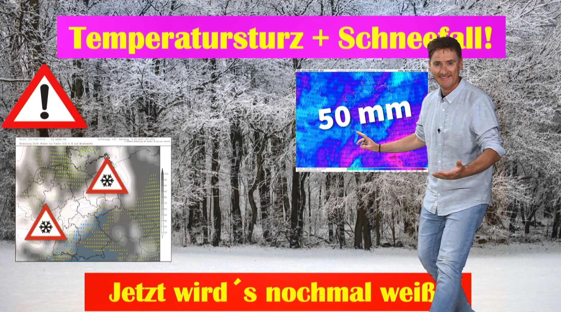Video: Schnee-Hammer im Mai! Wintereinbruch bis 500 m, Eisheiligen-Frost & Unwetter an Himmelfahrt!