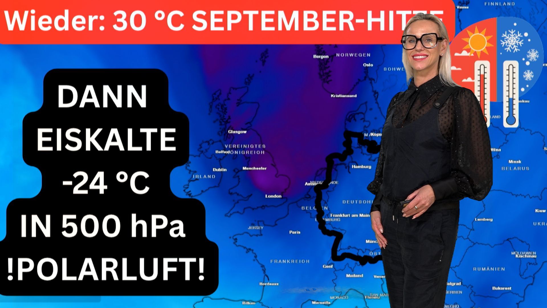 Video: Nochmal 30 °C im September – dann -24 °C in 500 hPa: Wie heftig stürzt Deutschland in die Polarluft?