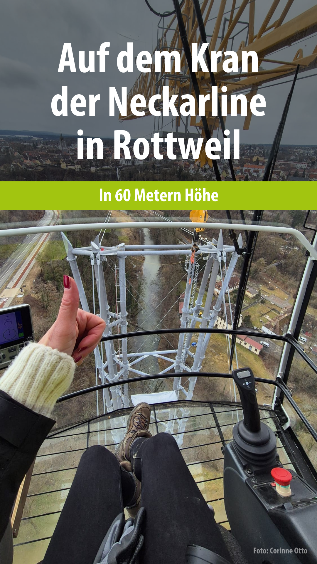 Video: Auf dem Kran der Neckarline in Rottweil
