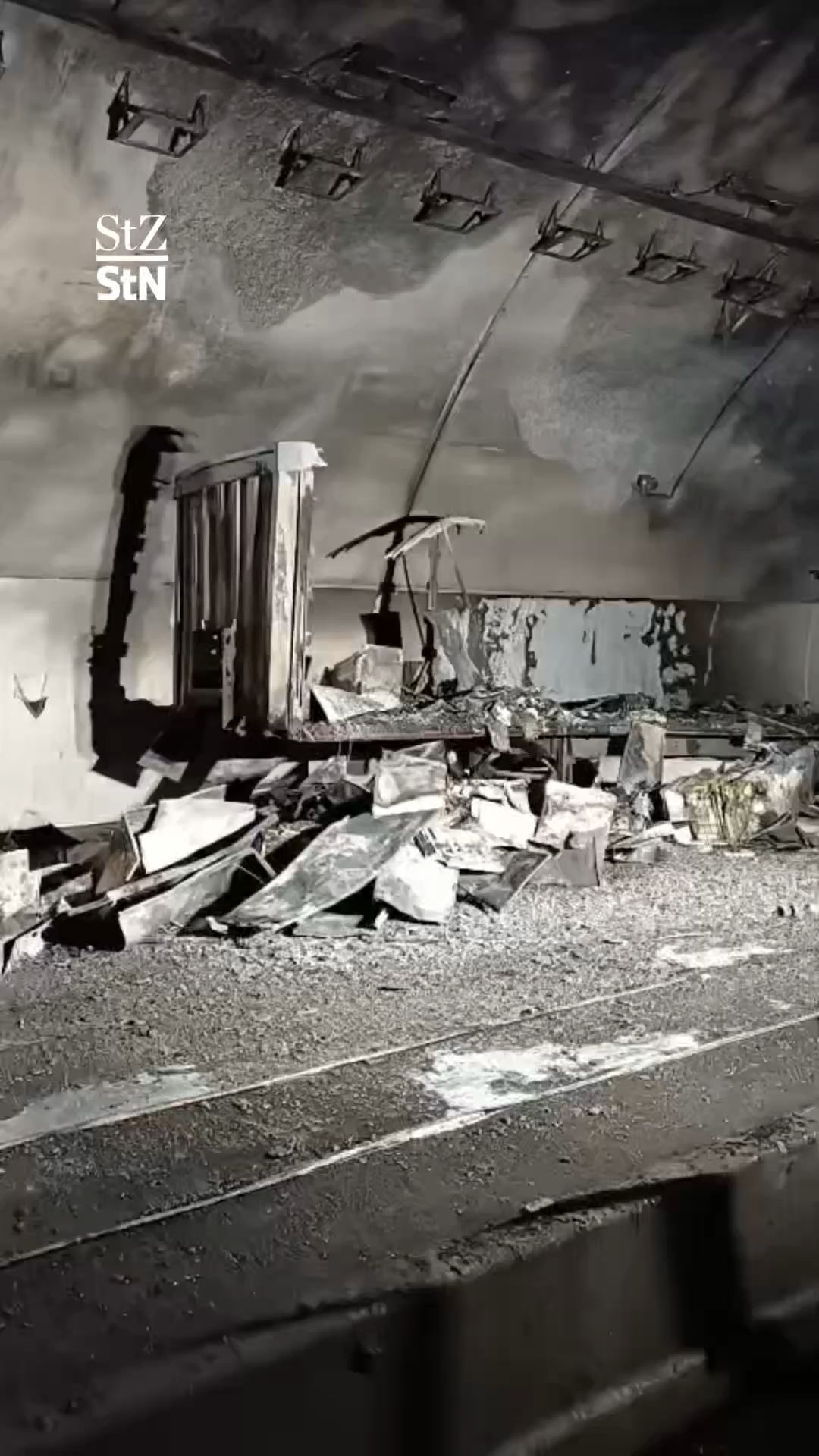 Video: Nach Brand im Engelbergtunnel: Erste Eindrücke vom Ausmaß der Zerstörung