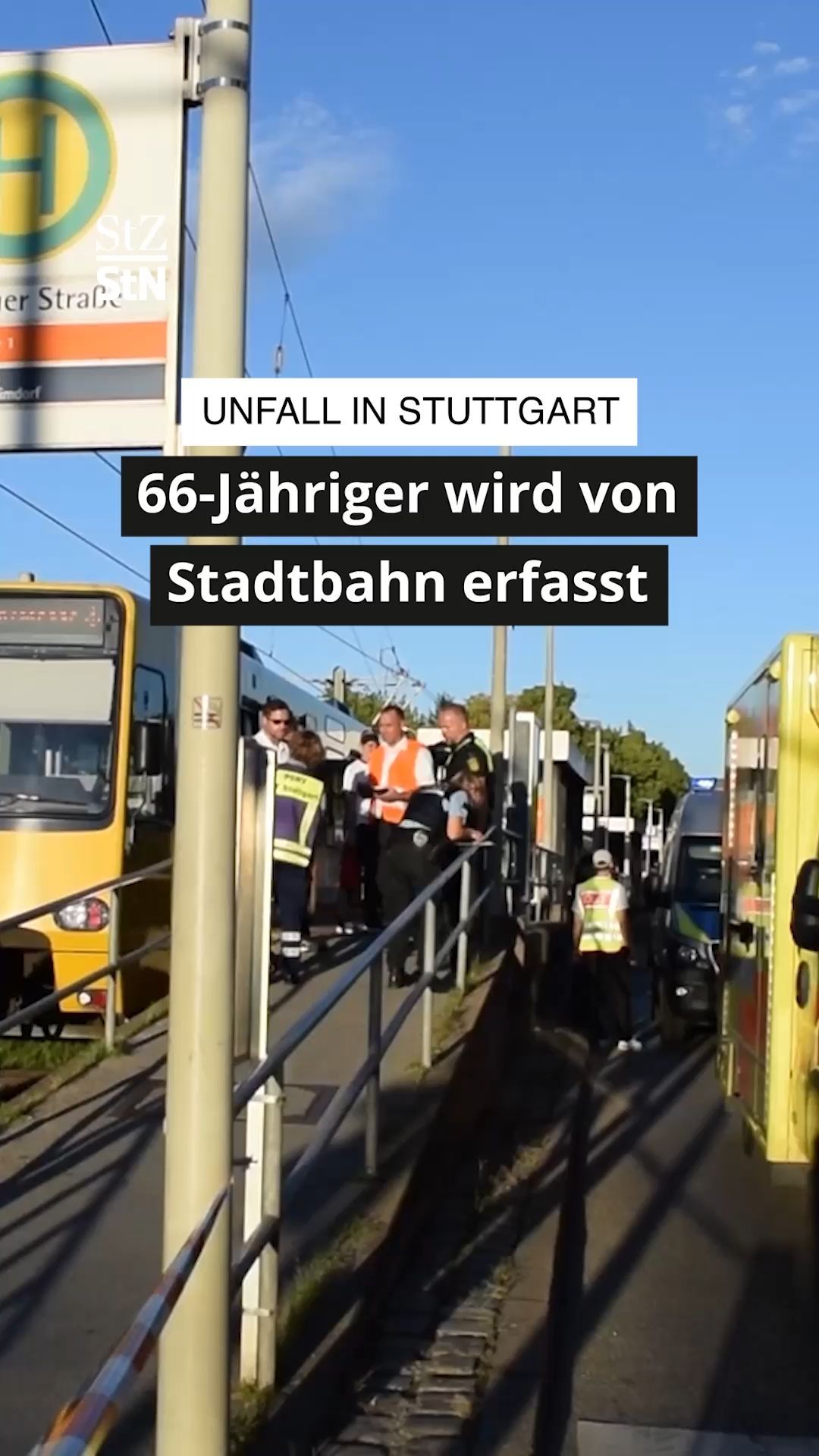 Video: Unfall in Stuttgart: 66-Jähriger wird von Stadtbahn erfasst