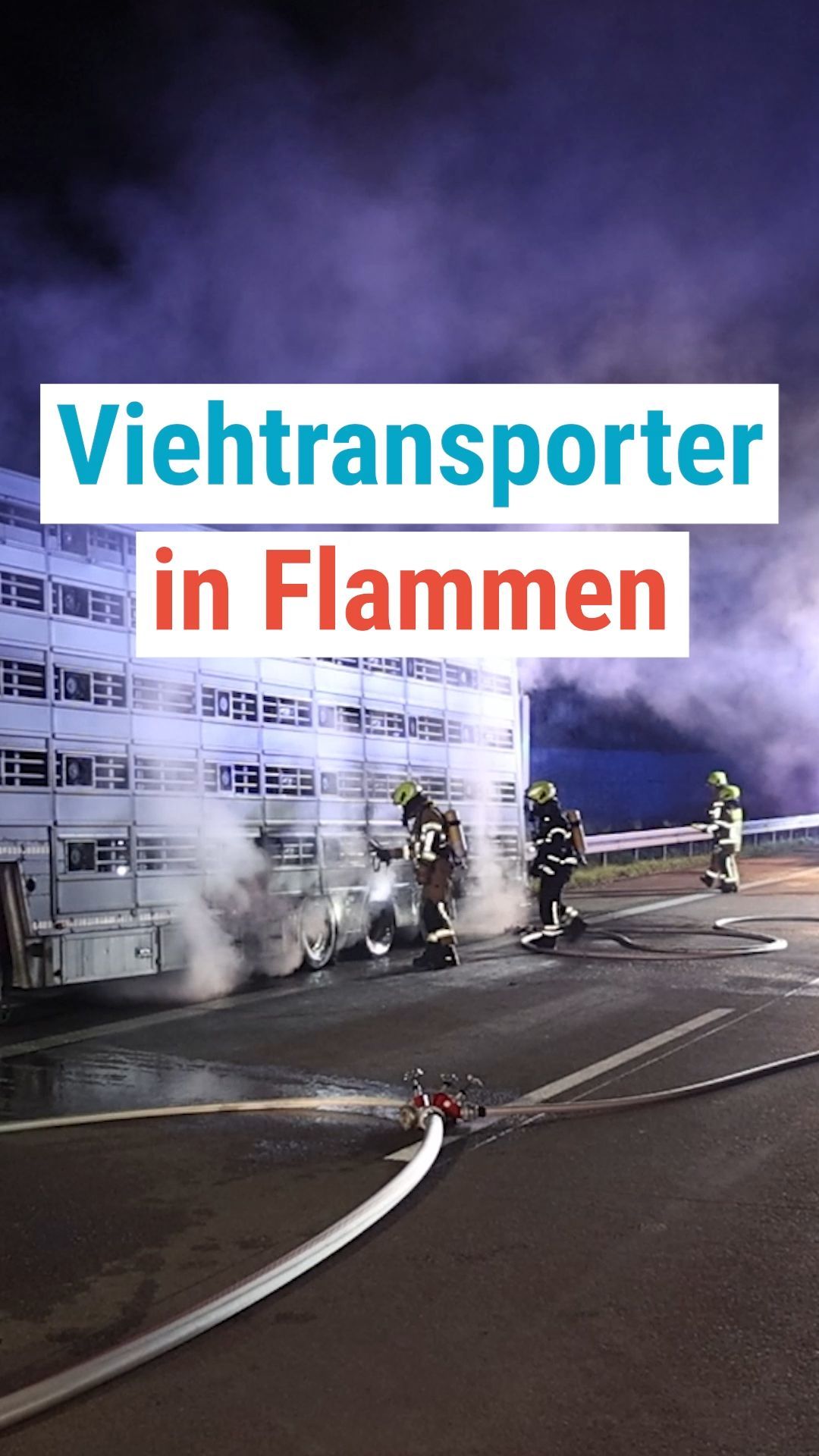 Video: Lkw fängt Feuer, Autobahn kurzzeitig voll gesperrt