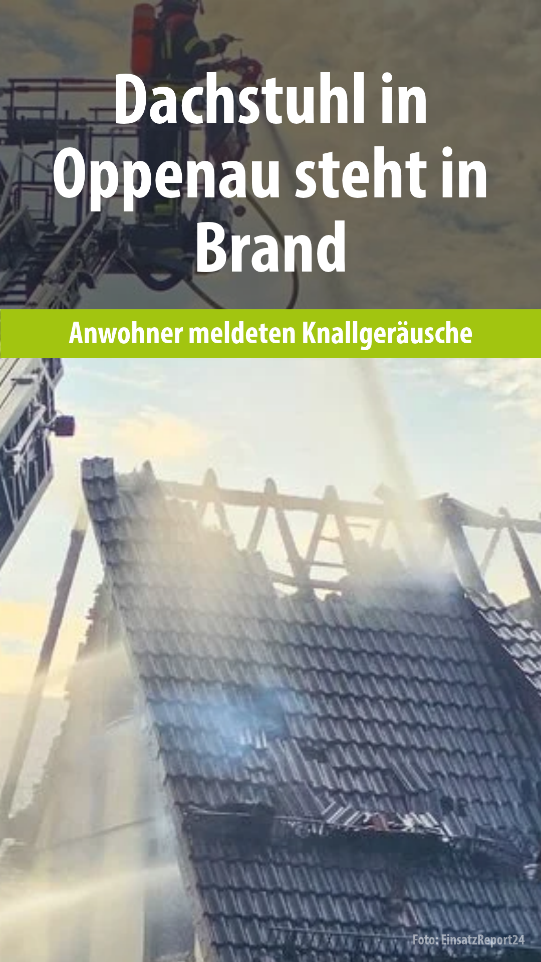 Video: Dachstuhl in Oppenau steht in Brand