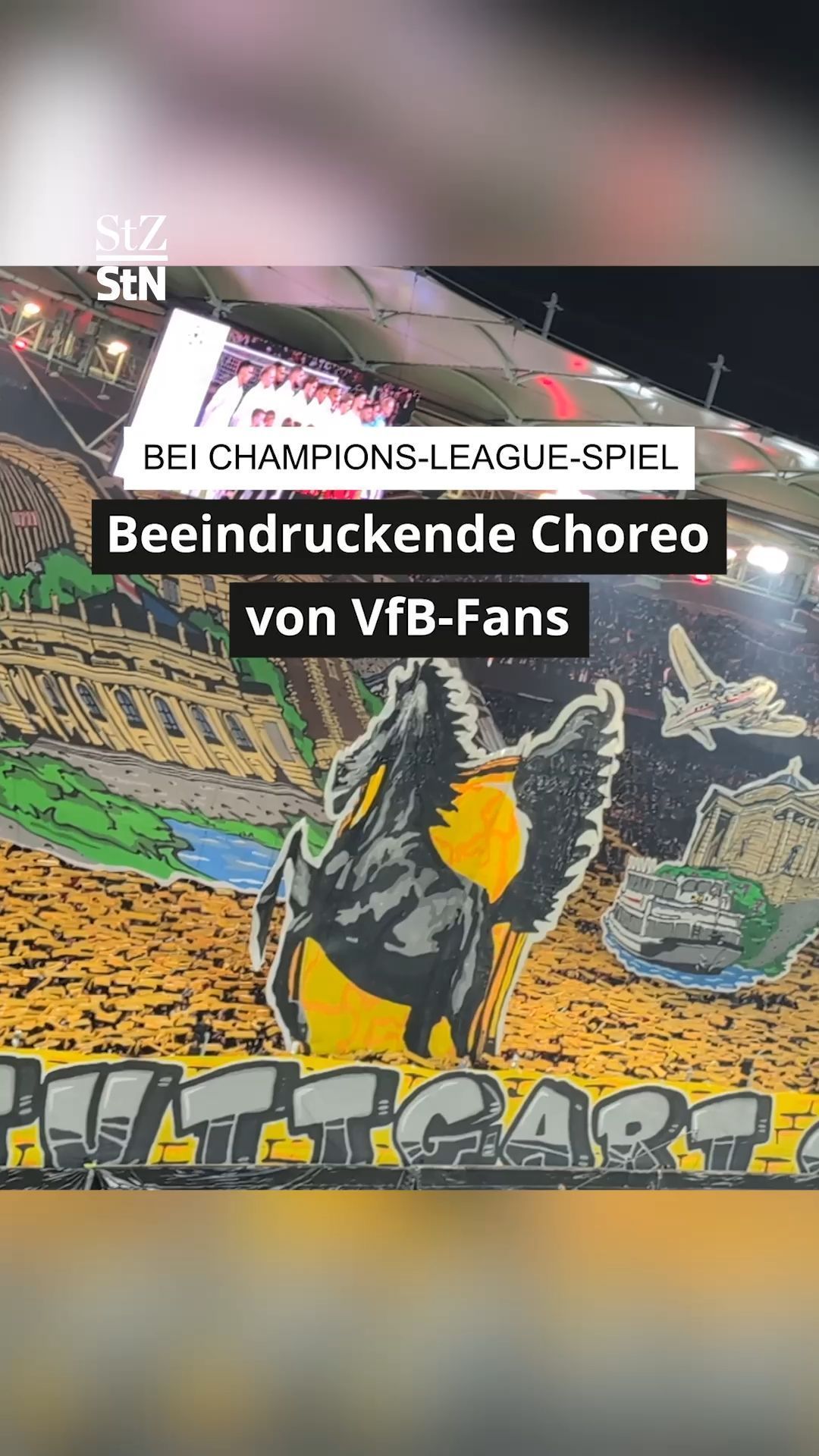 Bei Champions-League-Spiel in Stuttgart: Beeindruckende Choreo von VfB-Fans