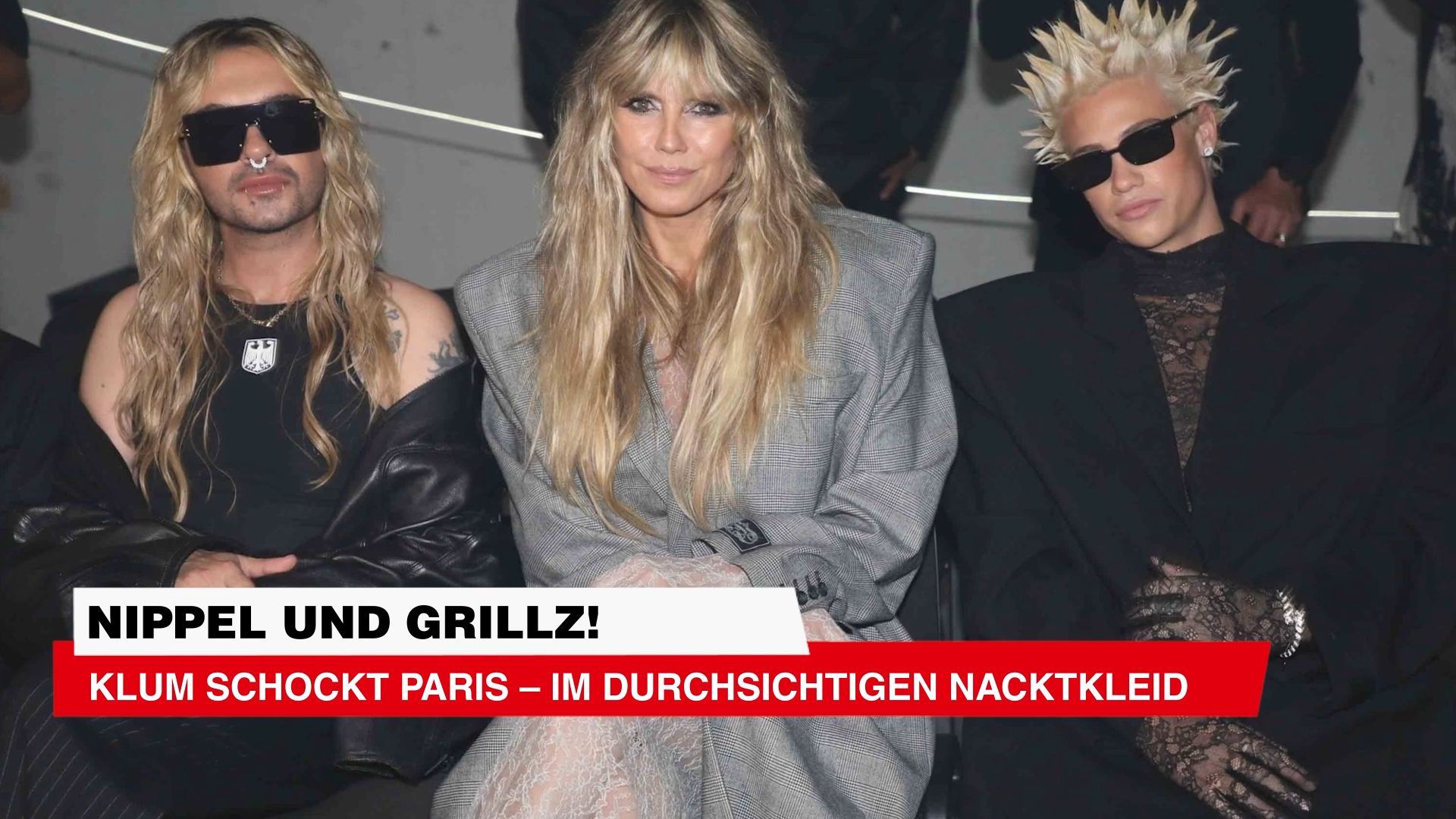 Klum shocks Paris - in the see-through nude dress