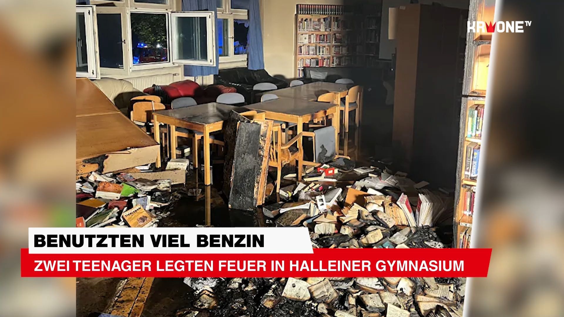 Video: Zwei Teenager legten Feuer in Halleiner Gymnasium