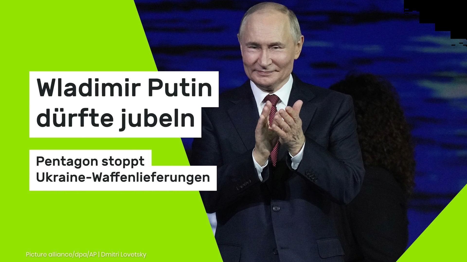 Video: Wladimir Putin dürfte jubeln: Pentagon stoppt Ukraine-Waffenlieferungen