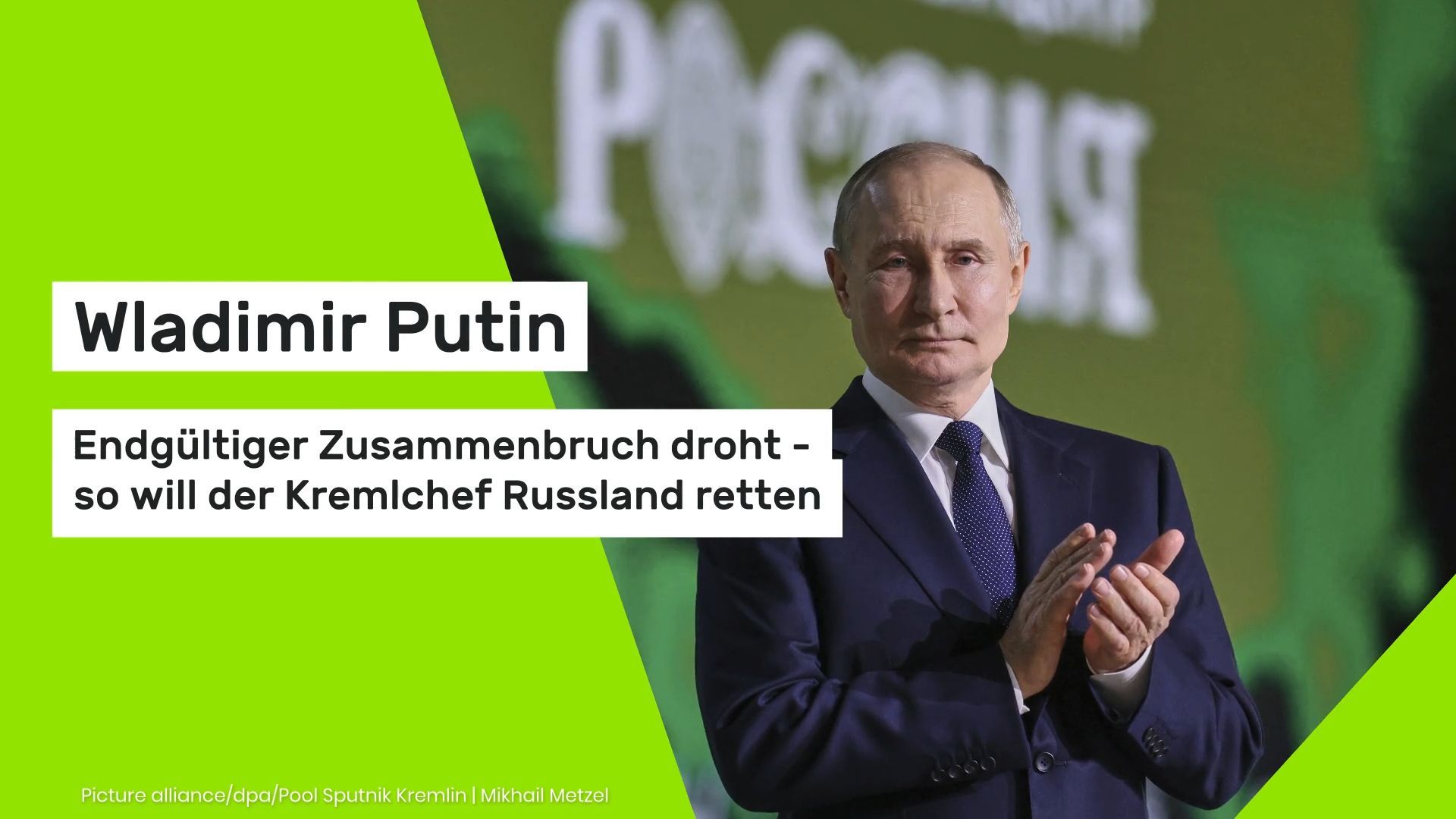 Video: Wladimir Putin: Endgültiger Zusammenbruch droht - so will der Kremlchef Russland retten